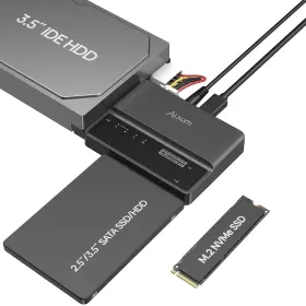 S1235a Alxum Nvme M.2 Sata Ide Ssd Enclosure External 3 In 1 Tool-free Pcie-10gbps U
