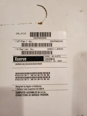 Z0gm002aa Apple Xserve Xeon Nehalem 2.26 Quad Core Mb449ll/a With Hdd