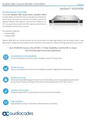 Audiocodes M9k30 M9k30/ac/4/10glr Mediant 9030 2x Xeon 4110 2.1ghz 32gb 1tb P/s