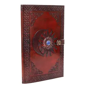 Az-210122 Azuregreen Sun And Moon Leather Bound Writing Journal - 5x7 In Lined For Women Men