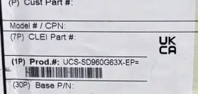 Ucs-sd960g63x-ep Cisco 16-101269-01 960gb 2.5in Sata 6g Ssd