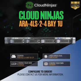 Ara-4ls-2 Cloud Ninjas 4ls-2 4 Bay 1u Server Amd Ryzen 5 7600x 6 Core Ddr5 Ecc Nvme