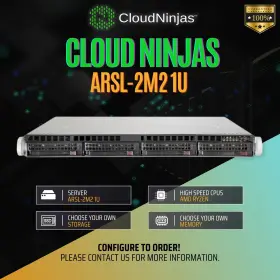 Arsl-2m2 Cloud Ninjas Ryzen 9 9950x 16 Core Ddr5 Nvme M.2 Liquid Cooling Server