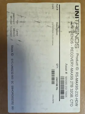 Max9s Dell Unitrends Recovery 2tb 32gb