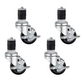 C-srg-3a Durasteel 1-1/2 Inch Expanding Stem Caster With Side Brake For Commercial Kitchen