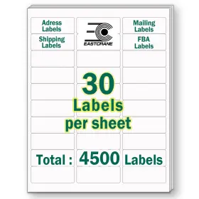 50-3-1 Eastcrane Dh- 1x2-5/8 -50-3-1 1 Inch X 2-5/8 Printable Mailing Address Labels 4 500 Sticker 150 Sheets