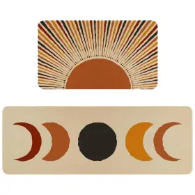 Faptoena 072162306277 Sun&moon Boho Kitchen Rugs Set Of 2 Farmhouse Style Mats For Floor Wa