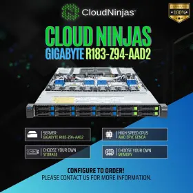 Asus-rs700a-e12 Gigabyte R183-z94-aad2 Rs12u 12 Bay Server Amd Epyc 9374f Genoa 32 Cores Nvme M.2 Cto