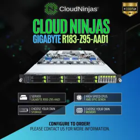 R183-z95-aad1 Gigabyte 8 Bay Server 2x Amd Epyc 9354 Genoa 32 Core Nvme M.2 Cto