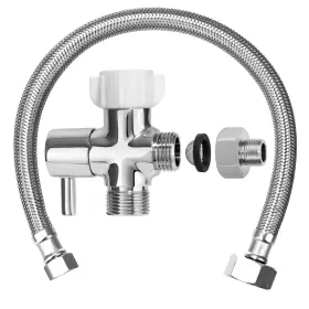 Hsmhose 752700042247 Bidet T Adapter With Shut Off Valve Metal For 7/8 Inch X ... Fas