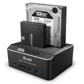 Rsh-ds02 Ikuai Sata To Usb 3.0 Dual Bay Hard Drive Dock For 2.5 Inch /3.5 Hdd Ssd With Micr