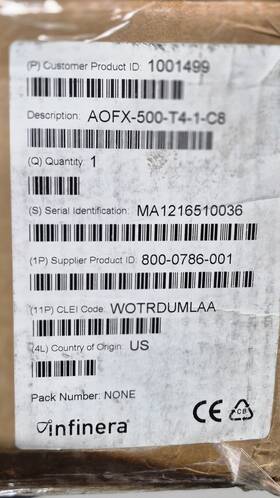 Infinera Aofx-500-t4-1-c8 Wotrdumlaa