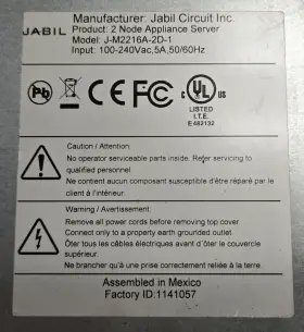 J-m2216a-2d-1 Jabil 2 Node Appliance Server Model