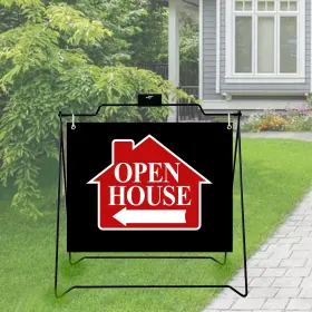 Just 4 Signs 717206108484 2 Units Black Realtor A-frame Metal Stand 22 Inch X18 Open House Sidewalk Y