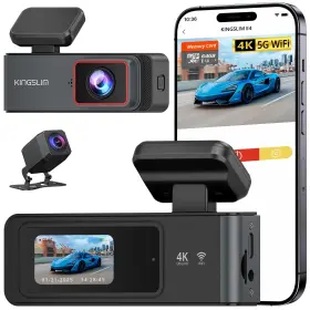 Kingslim 850048115286 4k Dash Cam Front And Rear With 64gb Sd Card 5g Wifi Dash... Fast Ship