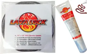 Lavalock 720189986277 Grey Nomex Bbq Smoker Gasket 1/2 Inch X1/8 Self Stick Pro Pack With Rtv