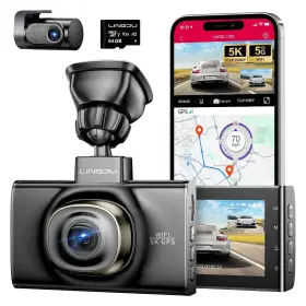Ld02-2ch Lingdu Ld02 5k On Dash Cam 5g Wifi With Free 64gb Card 4k 2k Front And Rear Dual Da