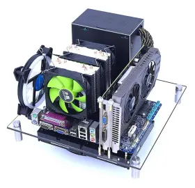 Merainme 749757458077 Pc Open Chassis Computer Heat Dissipation Case Acrylic Atx Matx Itx Motherboa