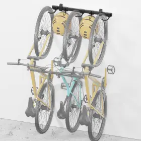 2-helmet Montek Va1004bk Enhanced Bike Storage Rack Adjustable 3-bike And H... Fast Ship