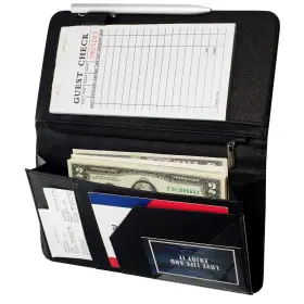 8541950330 Mymazn Server Book With Zipper Pocket And Magnetic Closure Booklet Waitress B