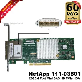 111-03801 Netapp A0 4-ports 12gbps Mini-sas Hd Pcie High-profile Host Bus Adapter