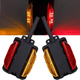 18tktls144f2 New Sun Led Fender Lights Kit Pre-wired Dual Face With Pedestal Super Brigh