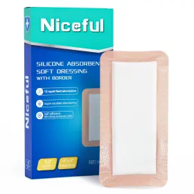 Niceful 942327045583 Silicone Super Absorbent Wound Dressing - 4 Inch 8 Large Absorbant Ban... Fast