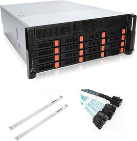 Rackchoice 744110236873 4u Server Chassis Hotswap 12gbps Swappable Screwless 16 X 3.5/2.5 2