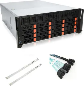 Rackchoice 744110236873 4u Server Chassis Hotswap 12gbps Swappable Screwless 16 X 3.5/2.5 2