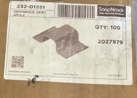 232-01251 Snapnrack An Qty 1 Skirt Splice Free Shipping
