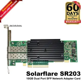 Sf10050020 Solarflare Sr203 Dual Port 10gb Server Adapter Card High Profile