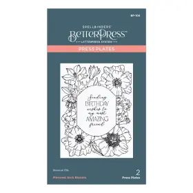 5a0021p8-1g4lv Spellbinders Press Plate From Mirrored Arch Collection-mirrored Blooms 5a00