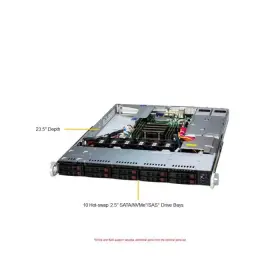 1115sv-wtnrt Supermicro -1115sv-wtnrt 1u Wio A Server As 10 2.5 Inch Hot-swap Drive Bays Serve