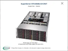 8049u-e1cr4t Supermicro 4u Server 4x Xeon 6150 18c - 72 Cores 768gb Ram Raid