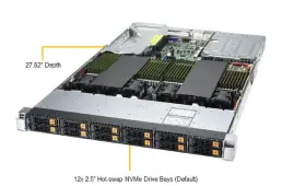 As-1124us-tn Supermicro 1u Server Dual Amd Epyc 7b12 2.3ghz 128 Cores 512gb 12x 7.68tb Nvme