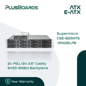 Cse-829hts-r1k02lpb Supermicro 2u Chassis 12bay 3.5 Inch Sas3 12gb/s Backplane X9/x10 2x Psu