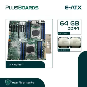 Mbd-x10drh-it Supermicro X10drh-it Dual Lga 2011-3 E-atx Motherboard With 2x E5-2683 V3 64gb Ram