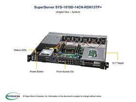 Supermicro Sys-1019d-14cn-rdn13tp Sys-1019d-14cn-rdn13tp 1u Server With Redundant 600w Power Supplies
