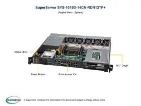 Sys-1019d-14cn-rdn13tp Supermicro 1u Server With Redundant 600w Power Supplies