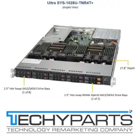Sys-1028u-tnr4t Supermicro 10x 2.5 Inch Bay 2x E5-2650v4 2.2ghz 64gb 1u Nvme Server