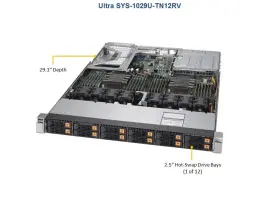 Sys-1029u-tn12rv Supermicro 1u 12sff Nvme Server 2x Gold 6134 16-core 3.2ghz 128gb Ram 12xtray