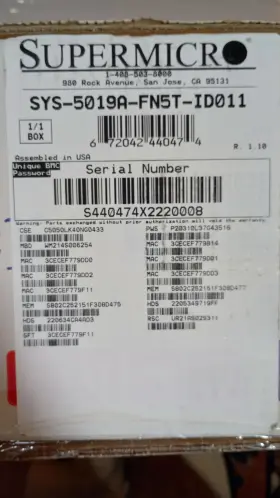 Sys-5019a-fn5t-id011 Supermicro Rackmount Server