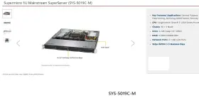 Sys-5019m Supermicro 1u X11scm-f Server Xeon E-2224 3.4ghz 32gb Ram M.2 Nvme 1x Caddy