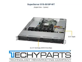 Sys-5019p-wt Supermicro 1x Xeon Gold 6154 3.0ghz 96gb Ram 1u Rackmount Server