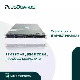 Sys-5019s-mn4 Supermicro New 1u X11ssh-ln4f 4 Bay 3.5 Inch Server 3.4ghz Core 32gb Ddr4 1x 960gb Nvme M.2