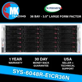 Sys-6048r-e1cr36n Supermicro 36b Lff 4u Server -v1- Choose Cpus/ram - Wholesale