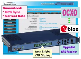1520r-s250-ocxo Symmetricom Syncserver S250 Ocxo Upgraded U-blox Gps Ntp Network Time Server