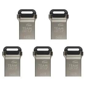 Tc162364gb21 Teamgroup C162 64gb 5 Pack Usb 3.2 Gen 1 3.1/3.0 Mini Fits Metal Read 100