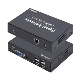 Hdf-50vau01 Torileaf Vga Kvm Extender Up To 164ft/50m Over Single Cat5e/6/7 Network 4 Usb Ove
