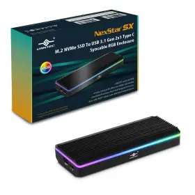 Nst-210c3-rgb Vantec M.2 Nvme Ssd To Usb 3.1 Gen 2x1 Type C Syncable Rgb Enclosure Nst-210